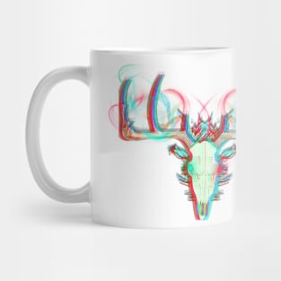 Blue and Red Ghostly Deer Skull, Deer Head Mug